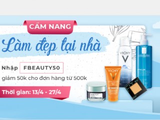 Mã giảm giá 50k áp dụng mua mĩ phẩm làm đẹp tại nhà